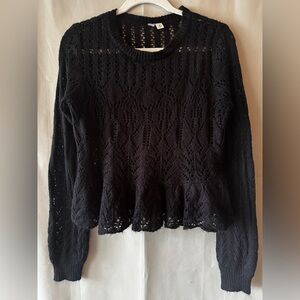 Francesca's Collections Black Knit Top